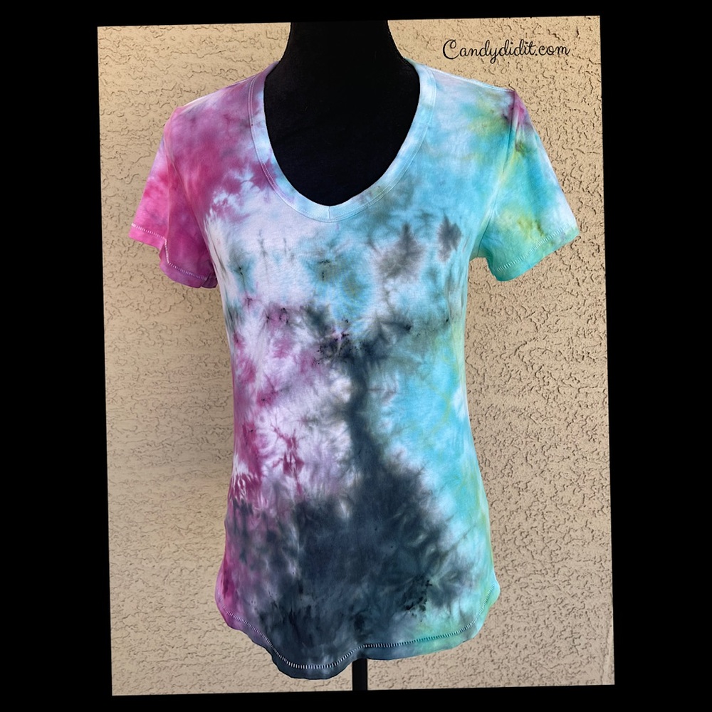 New Handmade Color Fusion Tie Dye Tee Size Small